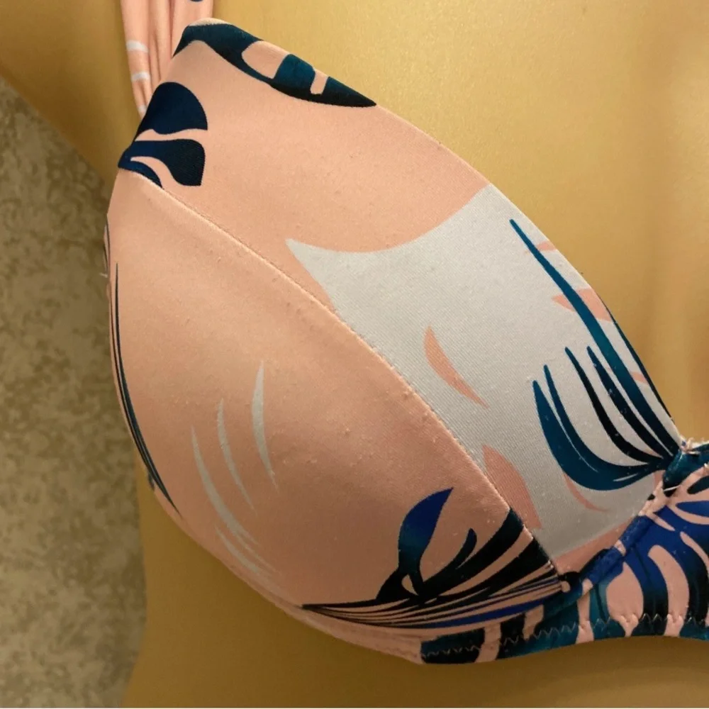 Fashion Nova Pink and Blue Tropical Bikini